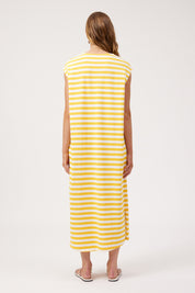 Kos Stripe Tshirt Dress - Yellow