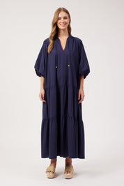 Crete Tiered Maxi Dress - Navy