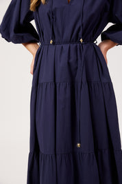 Crete Tiered Maxi Dress - Navy