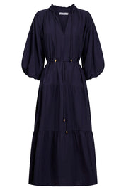 Crete Tiered Maxi Dress - Navy