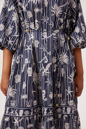 Crete Tiered Maxi Dress - Sea