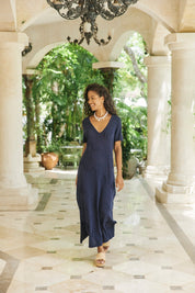Olympus Applique Dress - Navy