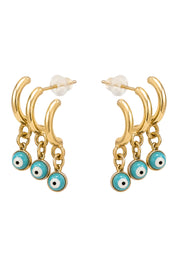 Mati Blue Earring - 3 Eye