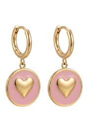 Elba Heart Earring - Pink