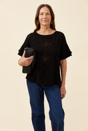Maggie Crochet Top - Black