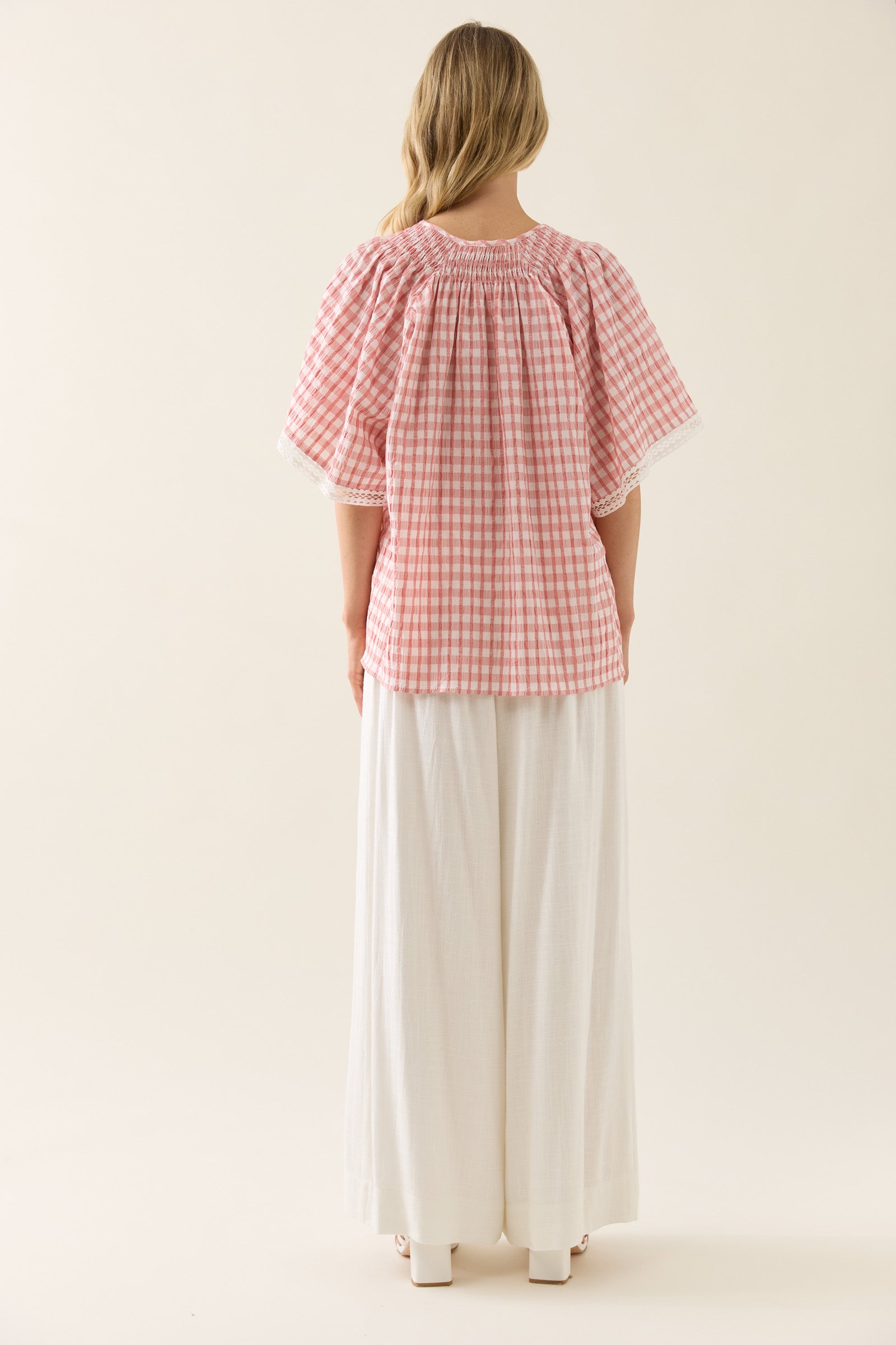 Esther Shirred Top - Pink