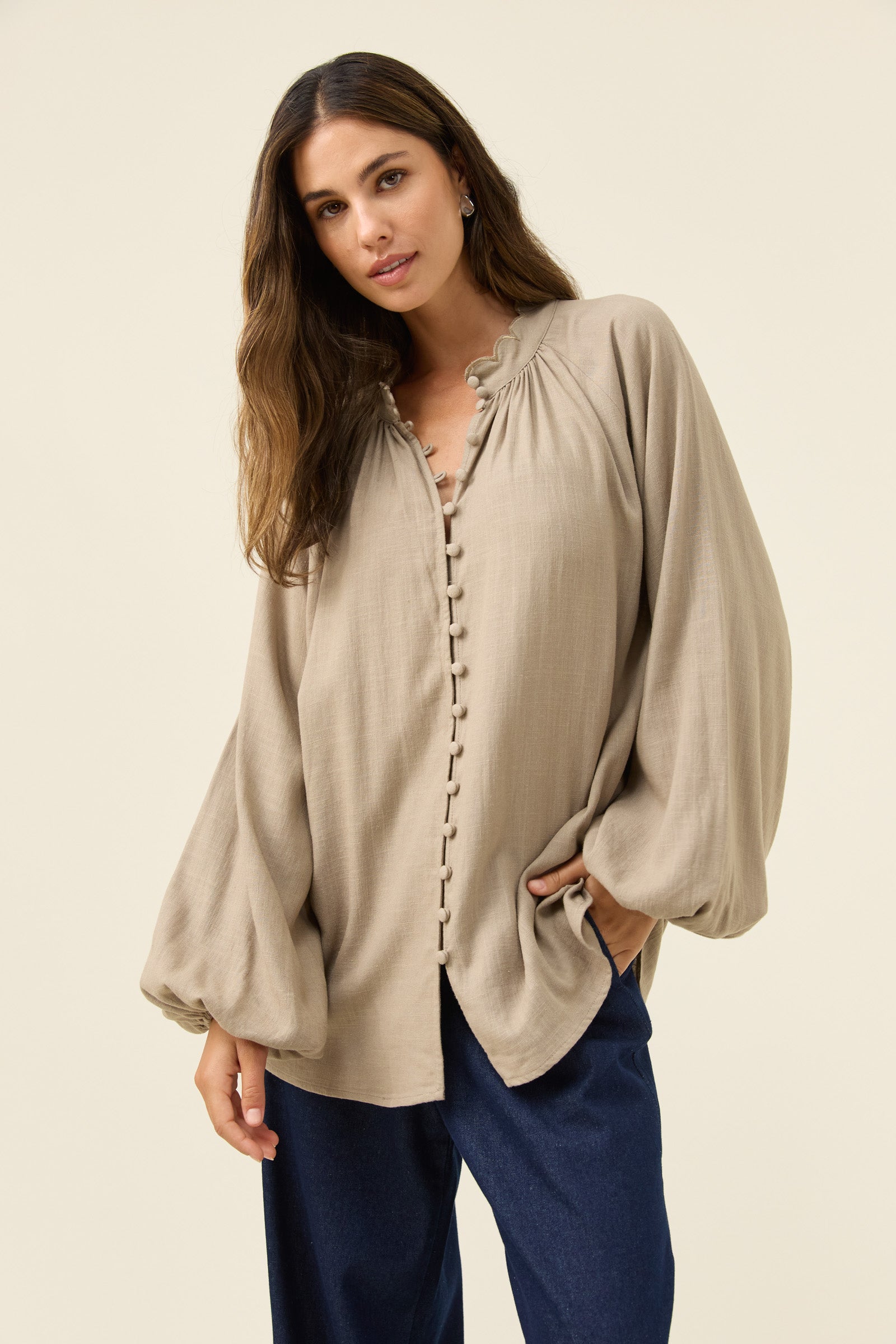 Grace Blouse - Stone
