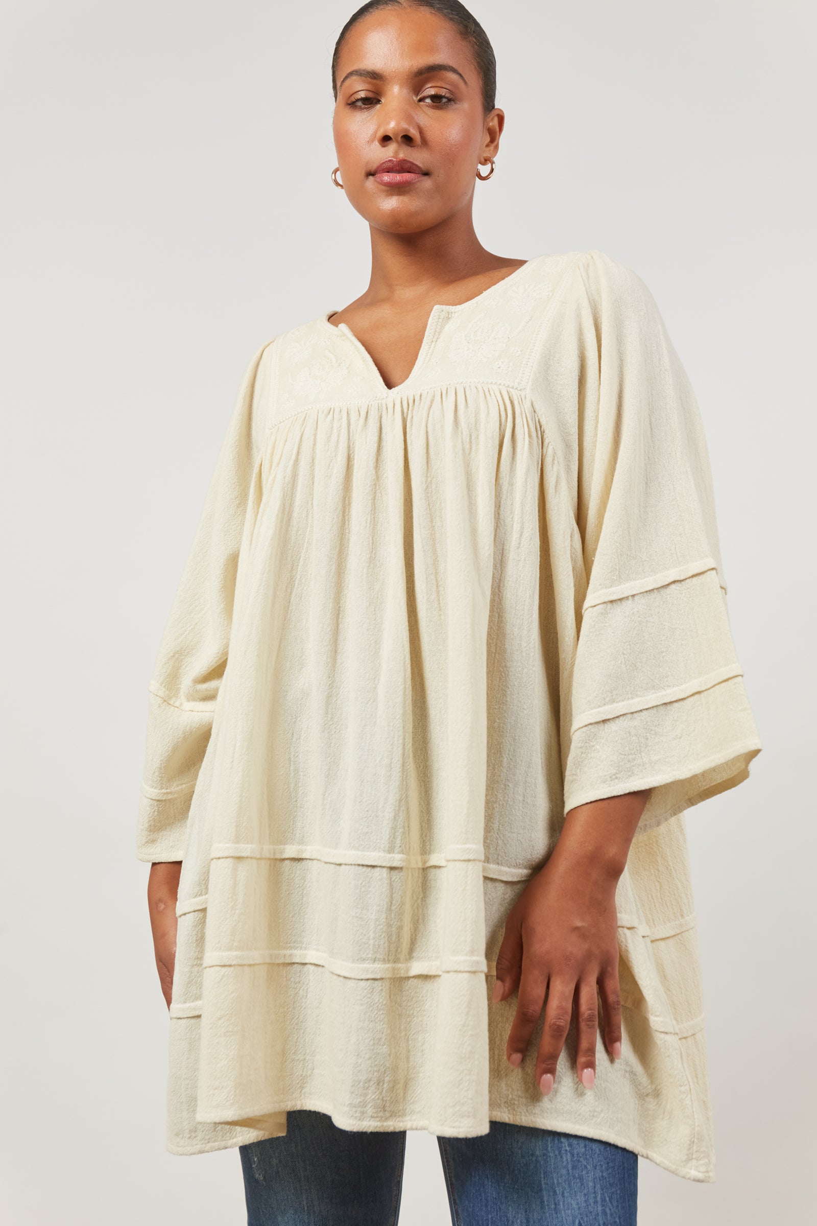 Entice Top/Dress - Creme