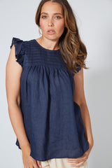 Antillia Peasant Top - Indigo