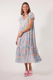 Botanical Tiered Dress - Salt Hydrangea
