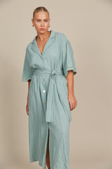 Fleur Shirt Dress - Seafoam