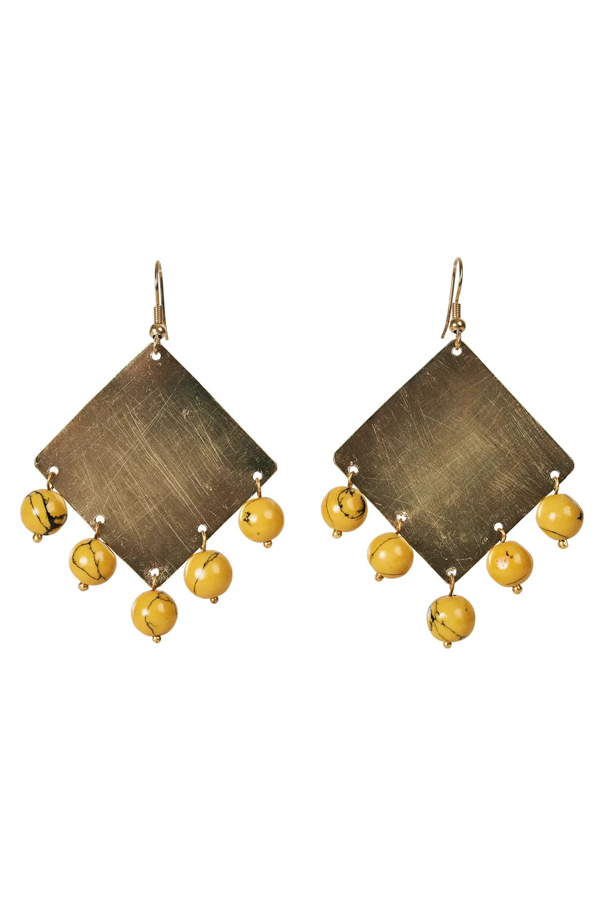 Chalice Bead Earring   - Amber