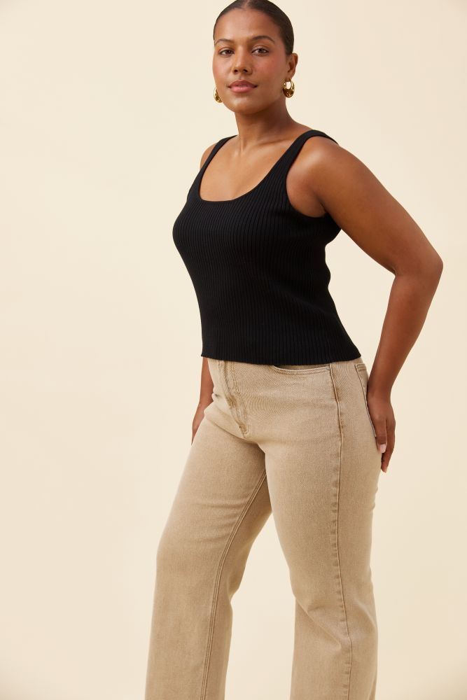 Adele Cotton Tank - Black