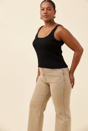 Adele Cotton Tank - Black