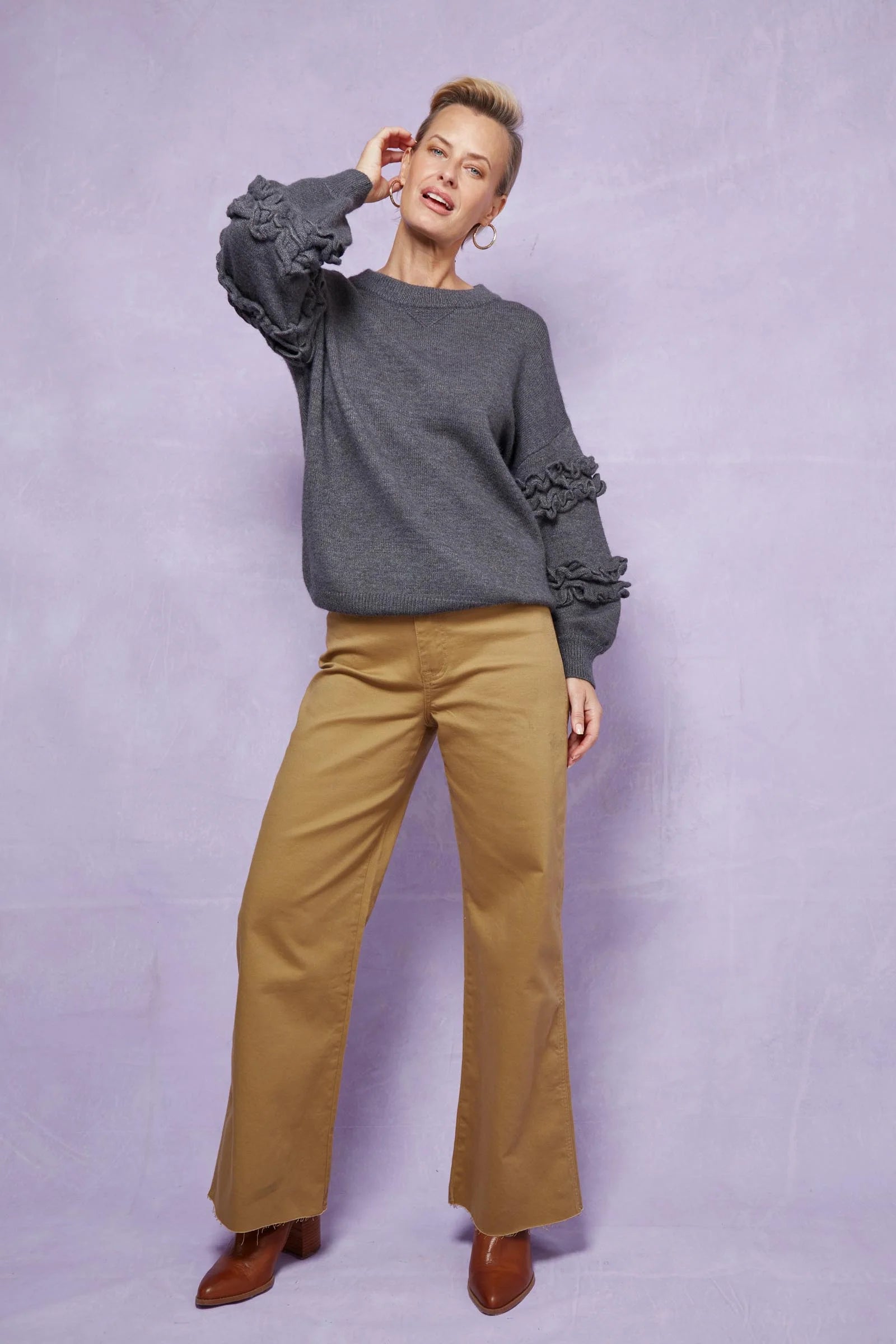 Garland Ruffle Jumper - Raven