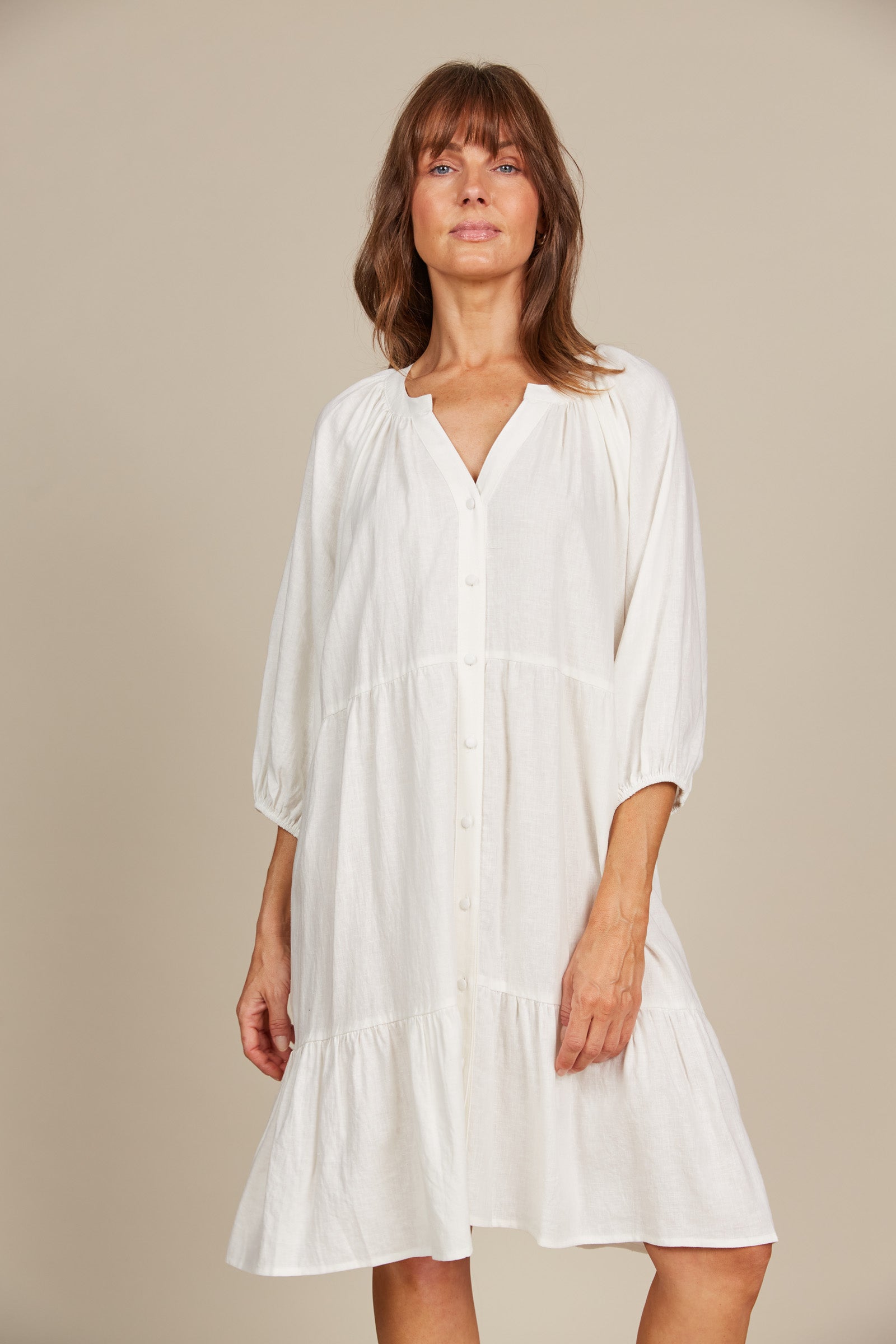 Amelie Button Dress - Lotus