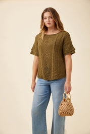 Maggie Crochet Top - Olive