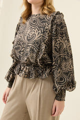 Grace Frill Top - Paisley
