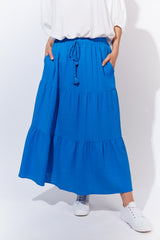 Java Tiered Skirt - Cobalt