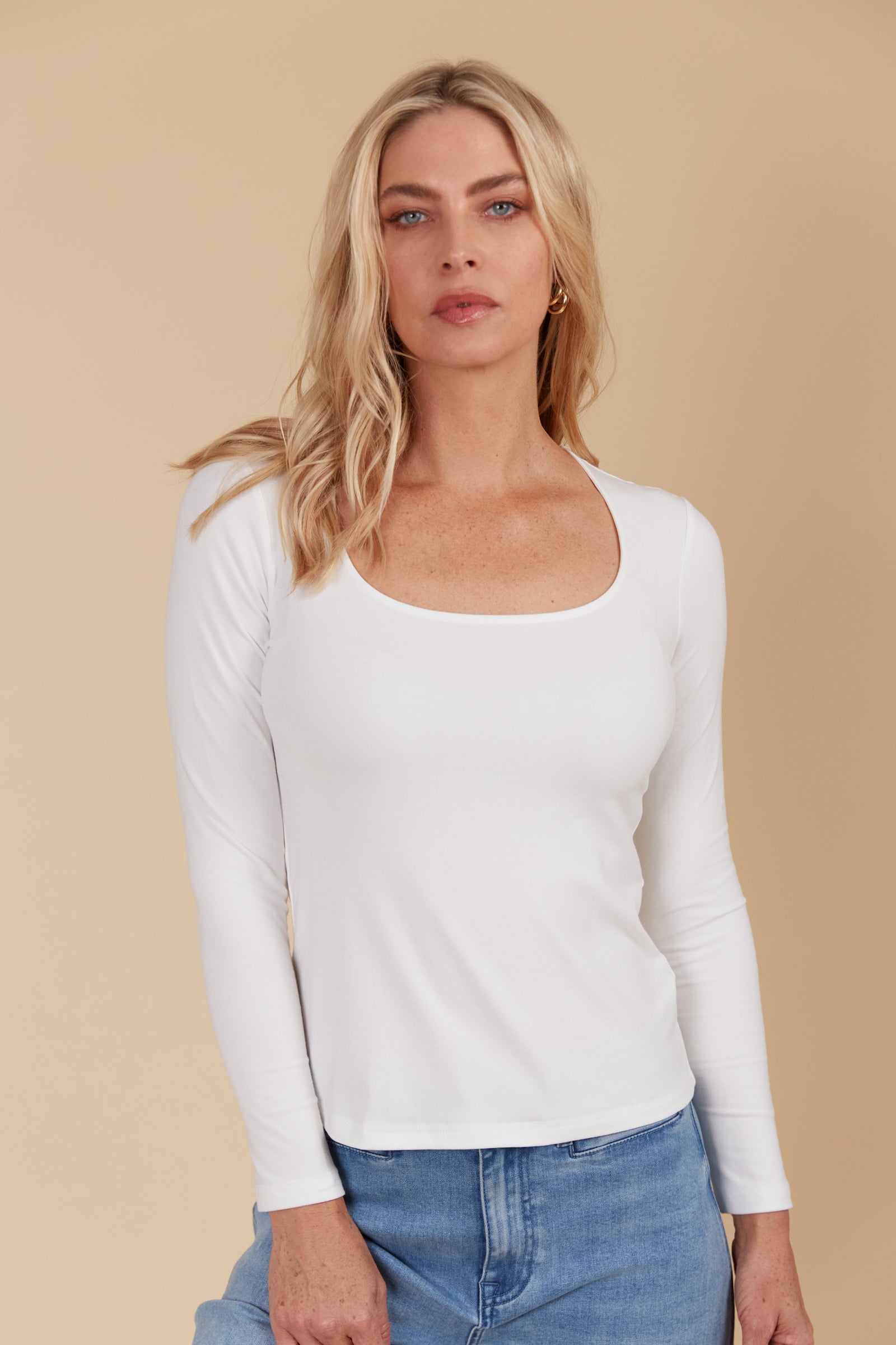Naria Scoop Neck Top - Ivory