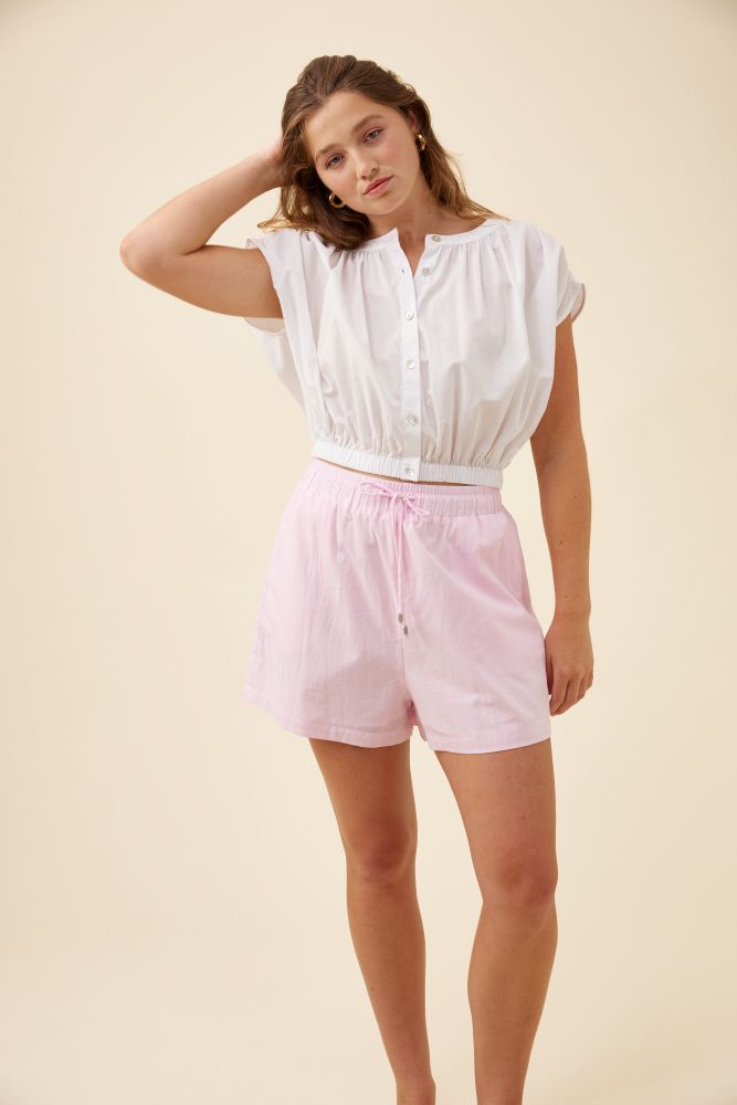 Rosa Reversible Crop Top - White
