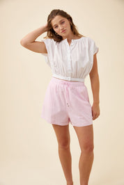 Rosa Reversible Crop Top - White