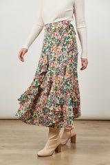 Romance Wrap Skirt - Meadow Bloom