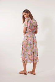 Botanical Midi Dress - Sunset Hydrangea