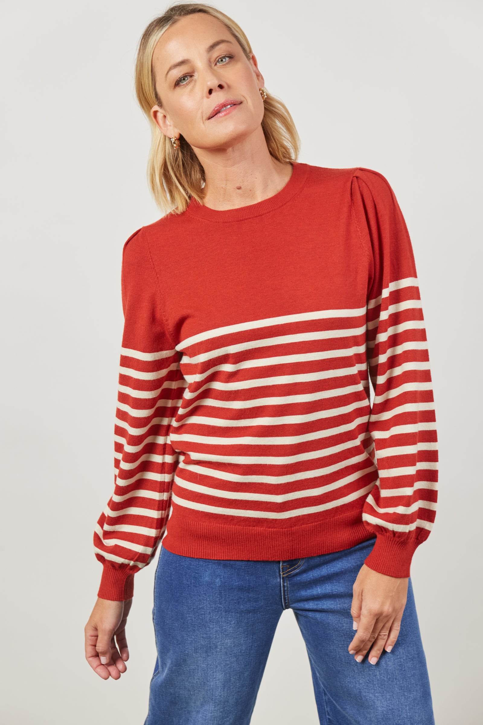 Cosmo Stripe Jumper - Picante