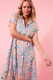 Botanical Shirt Dress - Salt Hydrangea