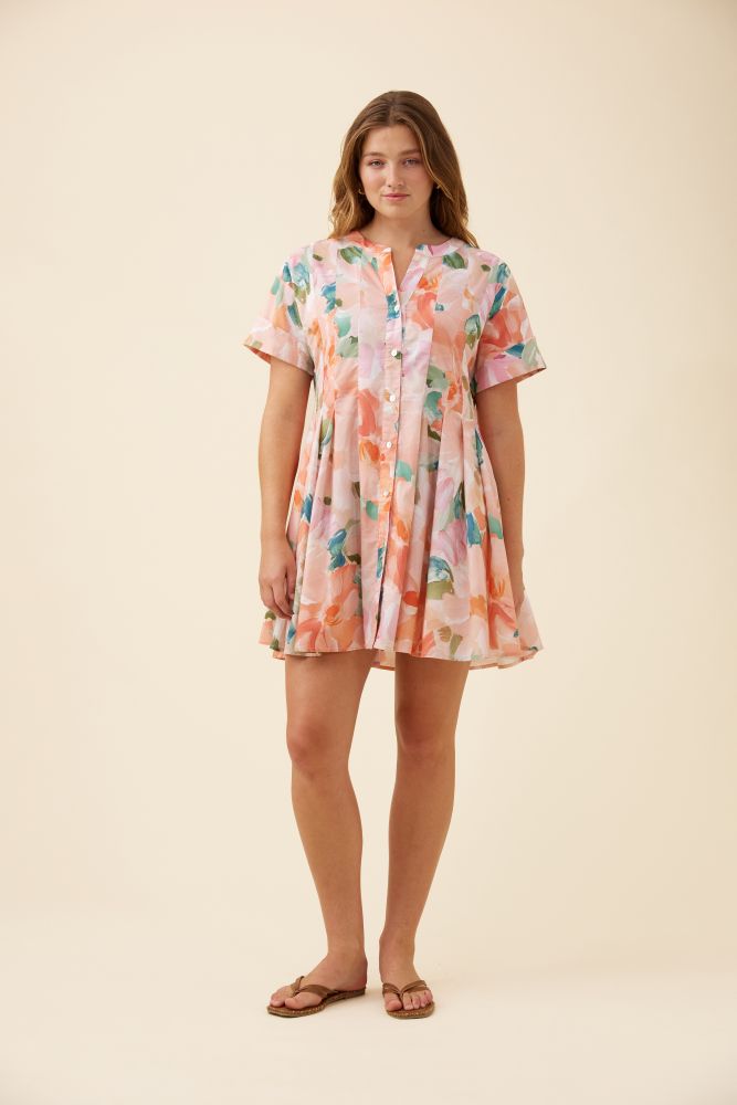Rosa Pleat Dress - Floral