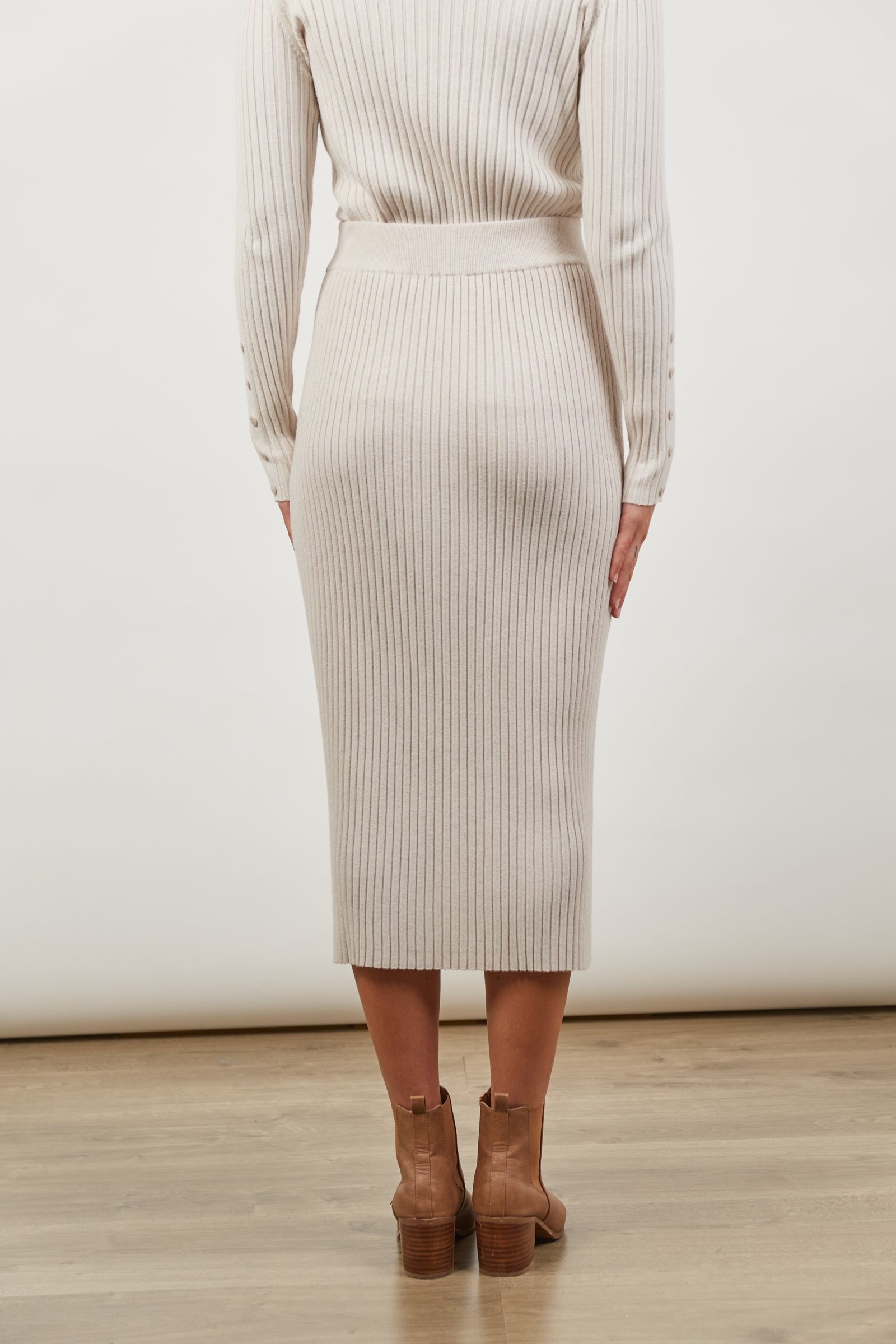Skyline Knit Skirt - Creme