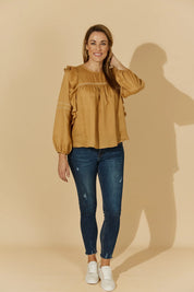 Honesty Peasant Top - Cinnamon