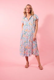 Botanical Shirt Dress - Salt Hydrangea