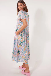 Botanical Tiered Dress - Salt Hydrangea