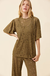 Ethel Lace Tshirt - Olive