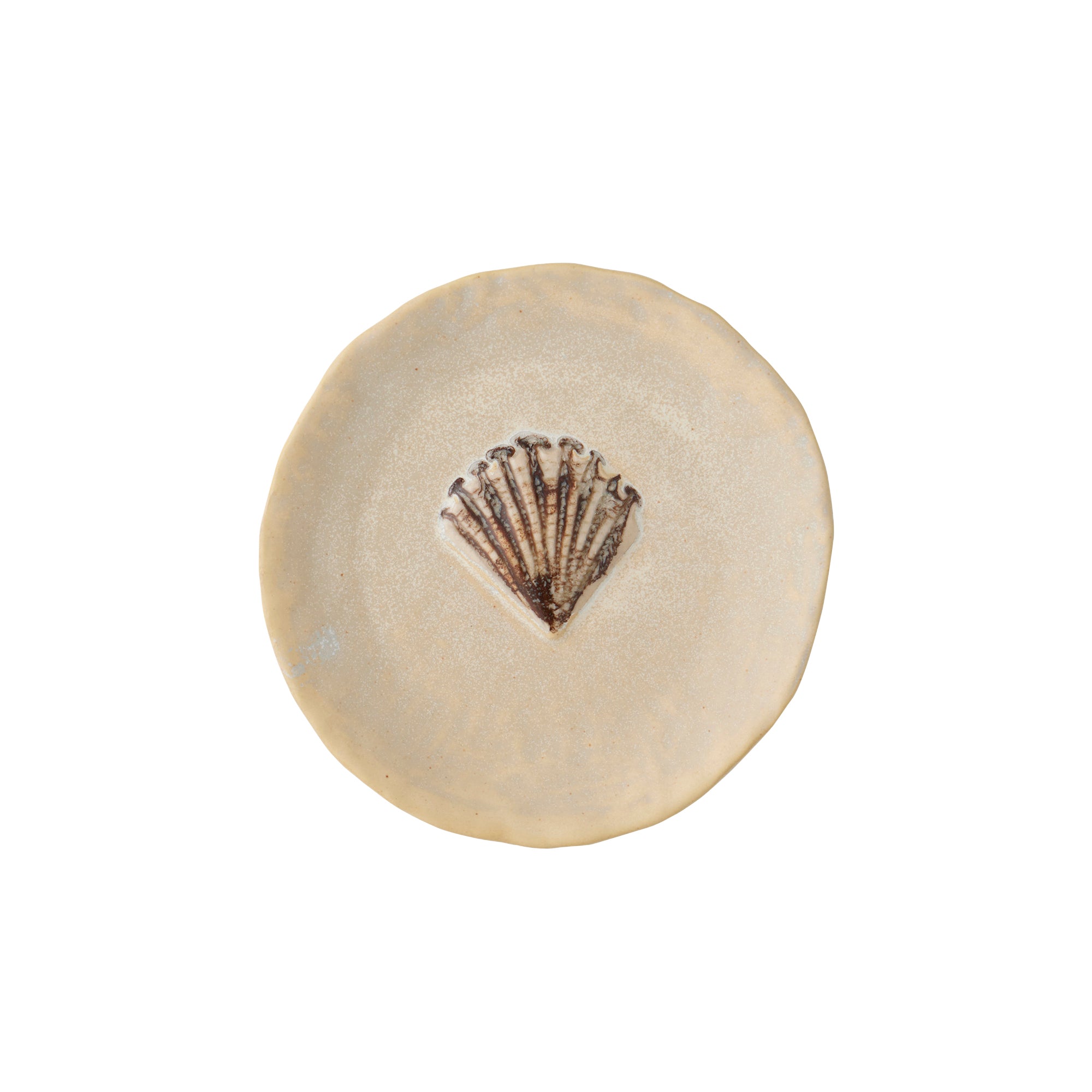 Riva Small Ceramic Plate -  Brown
