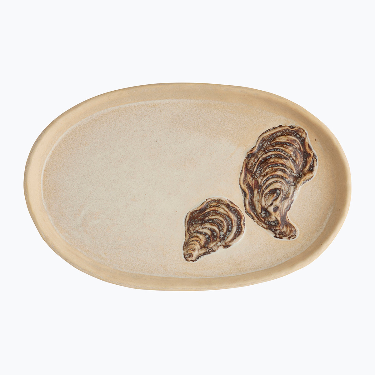 Riva Large Ceramic Plate -  Brown