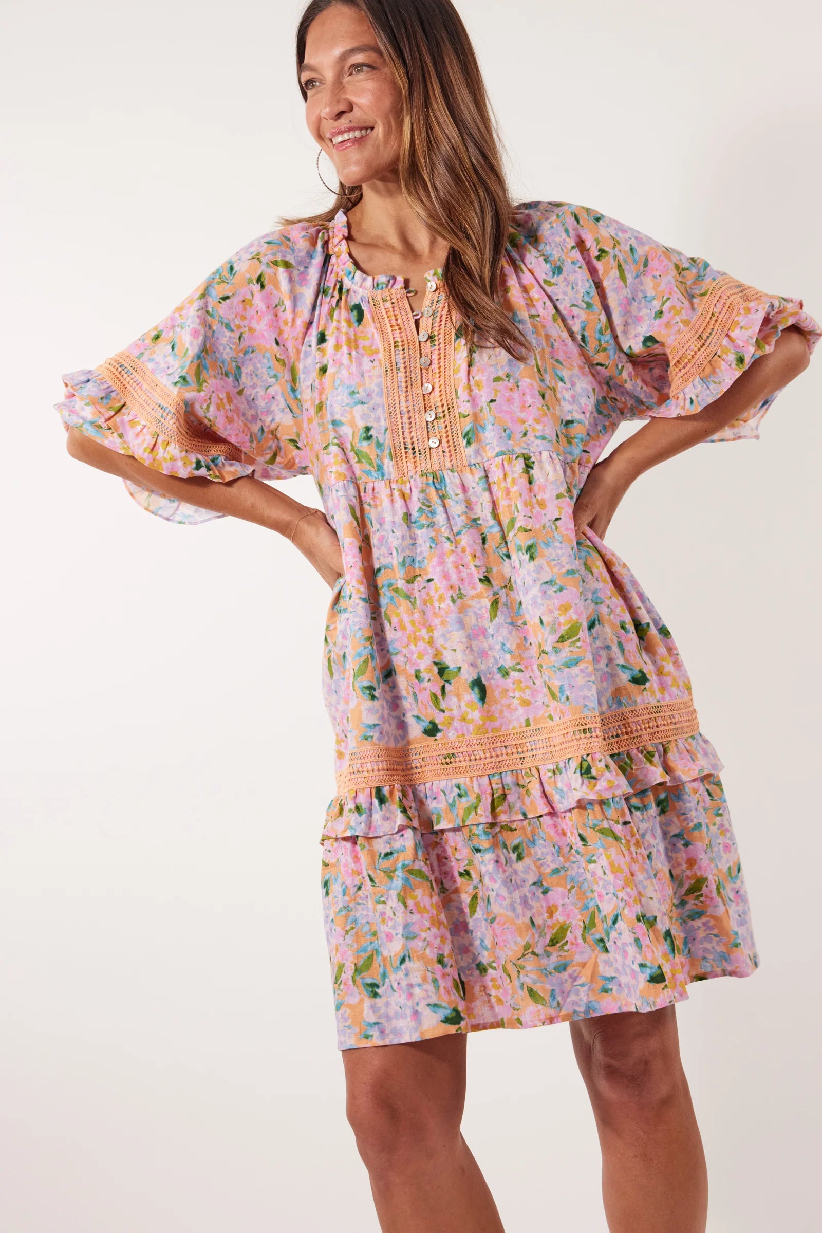 Flora Lace Dress - Sunset Hydrangea