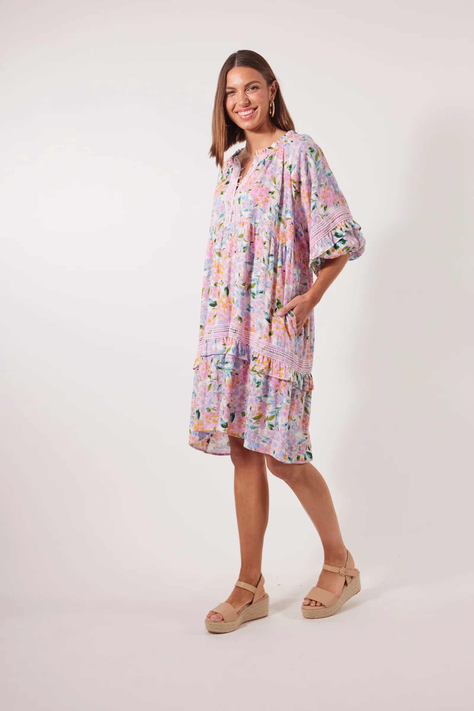 Flora Lace Dress - Salt Hydrangea