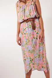 Botanical Midi Skirt - Sunset Hydrangea