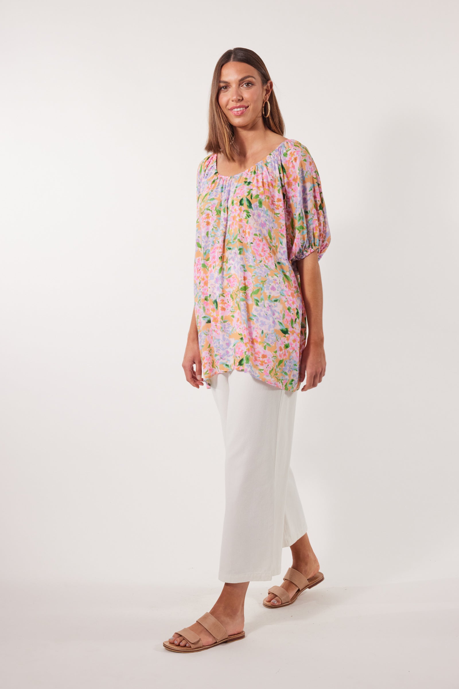 Botanical Relax Top - Sunset Hydrangea