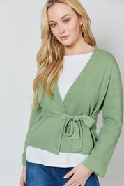 Ines Tie Cardigan - Moss
