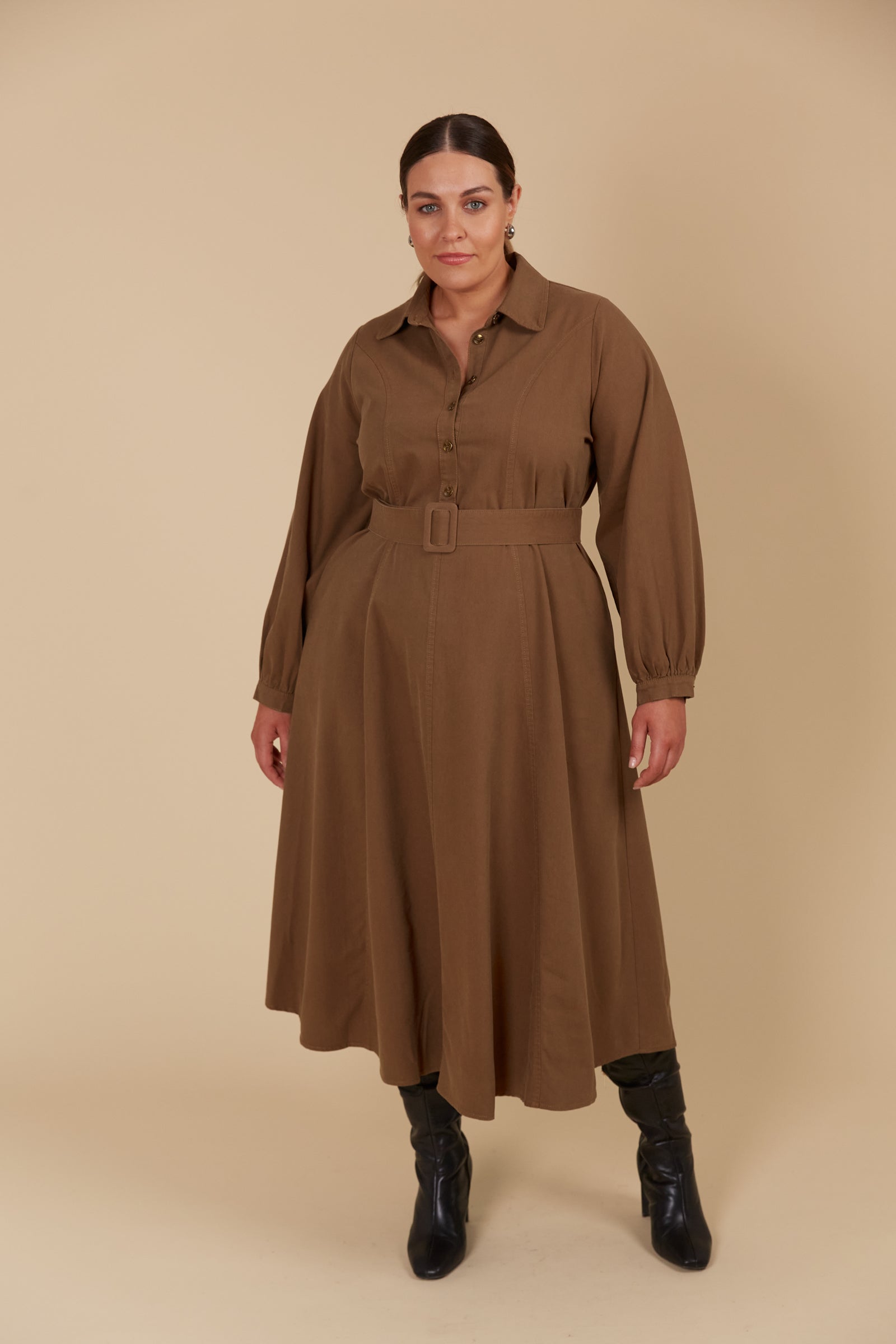 Freya Dress - Toffee