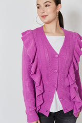 Romy Ruffle Cardigan - Orchid