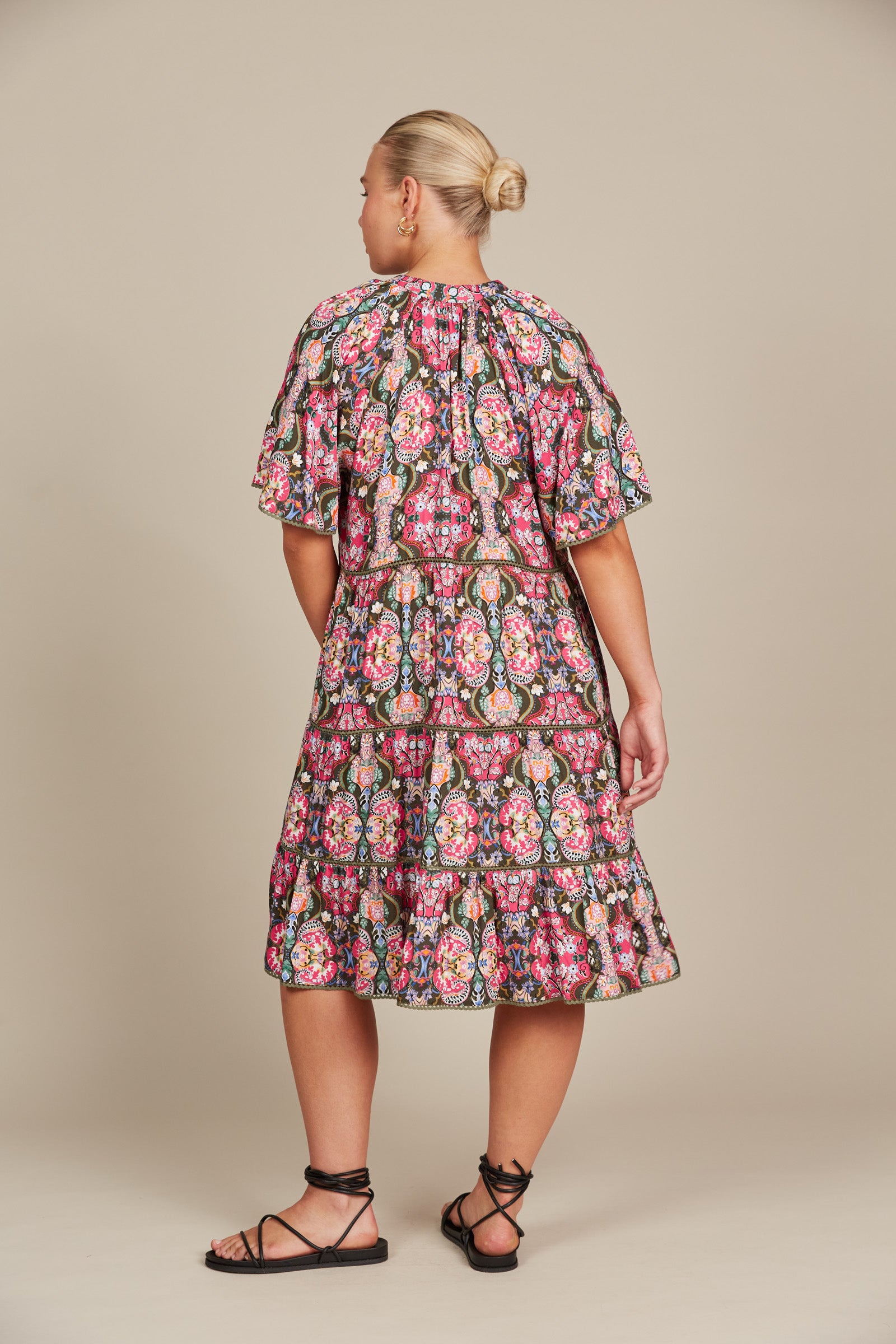 Esme Dress - Olive Fleuron