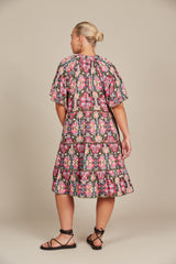 Esme Dress - Olive Fleuron