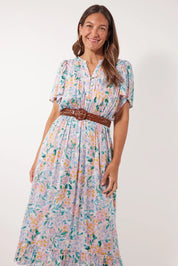 Botanical Midi Dress - Salt Hydrangea