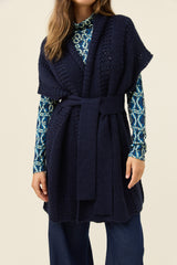 Luna Relaxed Knit Vest - Navy