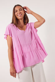 Botanical Tiered Top - Peony